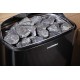 Электрическая печь для сауны Sentiotec 100 series, черная, 6 кВт со встроенным управлением